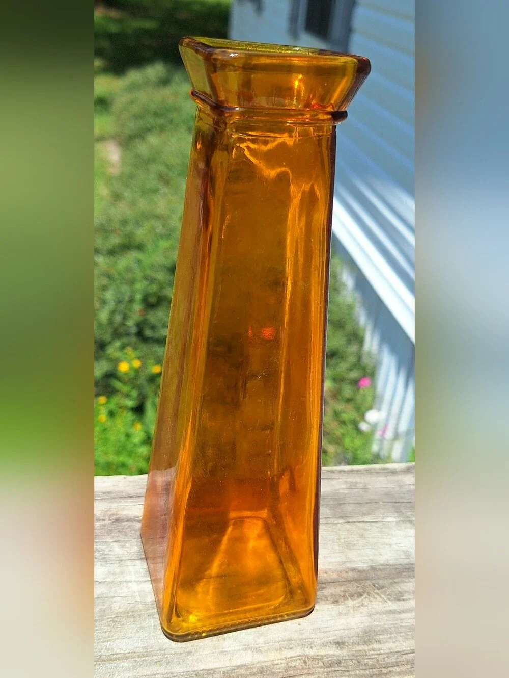Source Unknown Amber Tapered Glass Vase